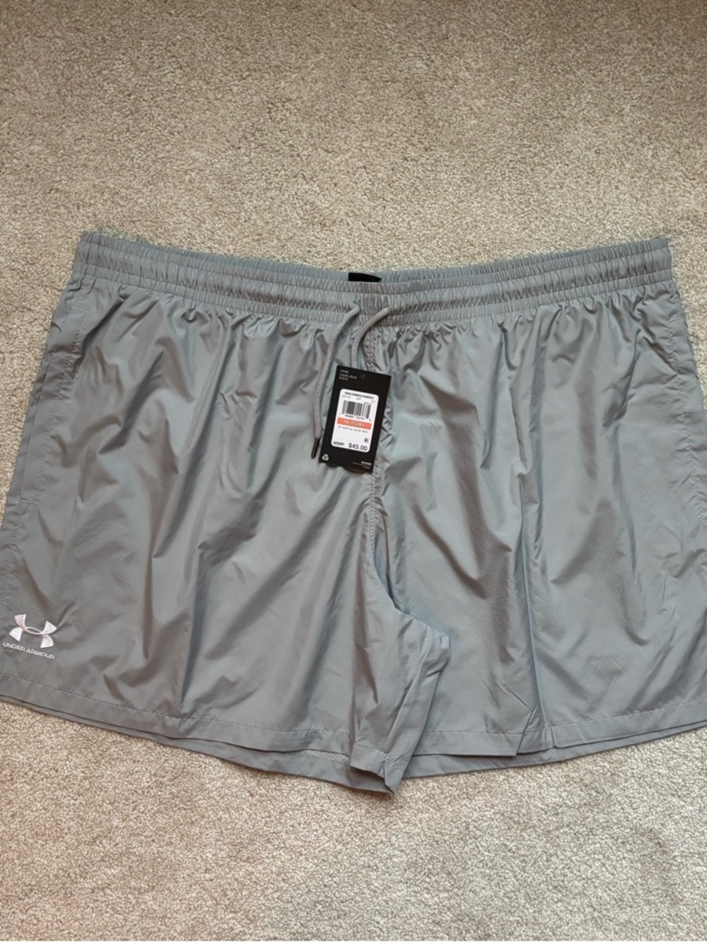 Under Armour Men's Loose Essential Volley Shorts in Grey NWT Size 3XL